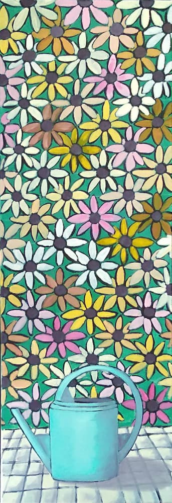 Arrosoir Printemps - Huile sur toile - 30x90 cm Arrosoir Printemps - Huile sur toile - 30x90 cm