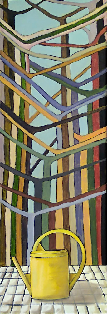 Arrosoir Hiver - Huile sur toile - 30x90 cm Arrosoir Hiver - Huile sur toile - 30x90 cm