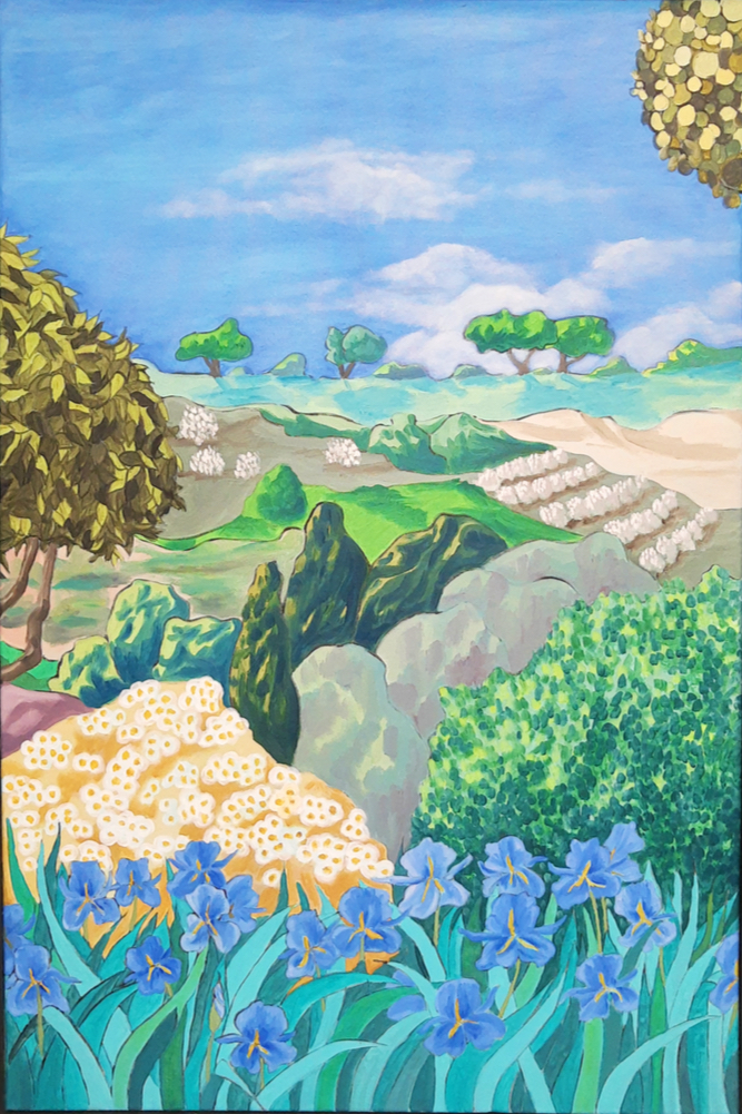 Paysage en triptyque 2 - Huile sur toile - 80x120 cm